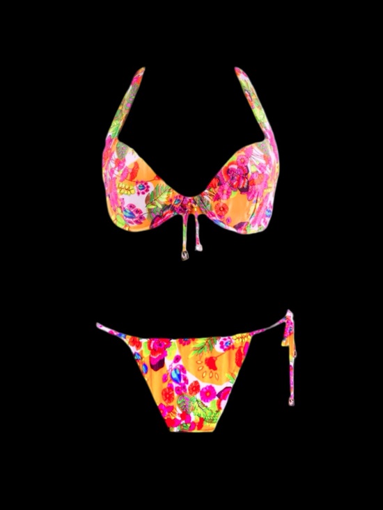 Dior Other - Dior John Galliano 2000s Limited Edition Hawaii Floral Gambler Dice Bikini Top